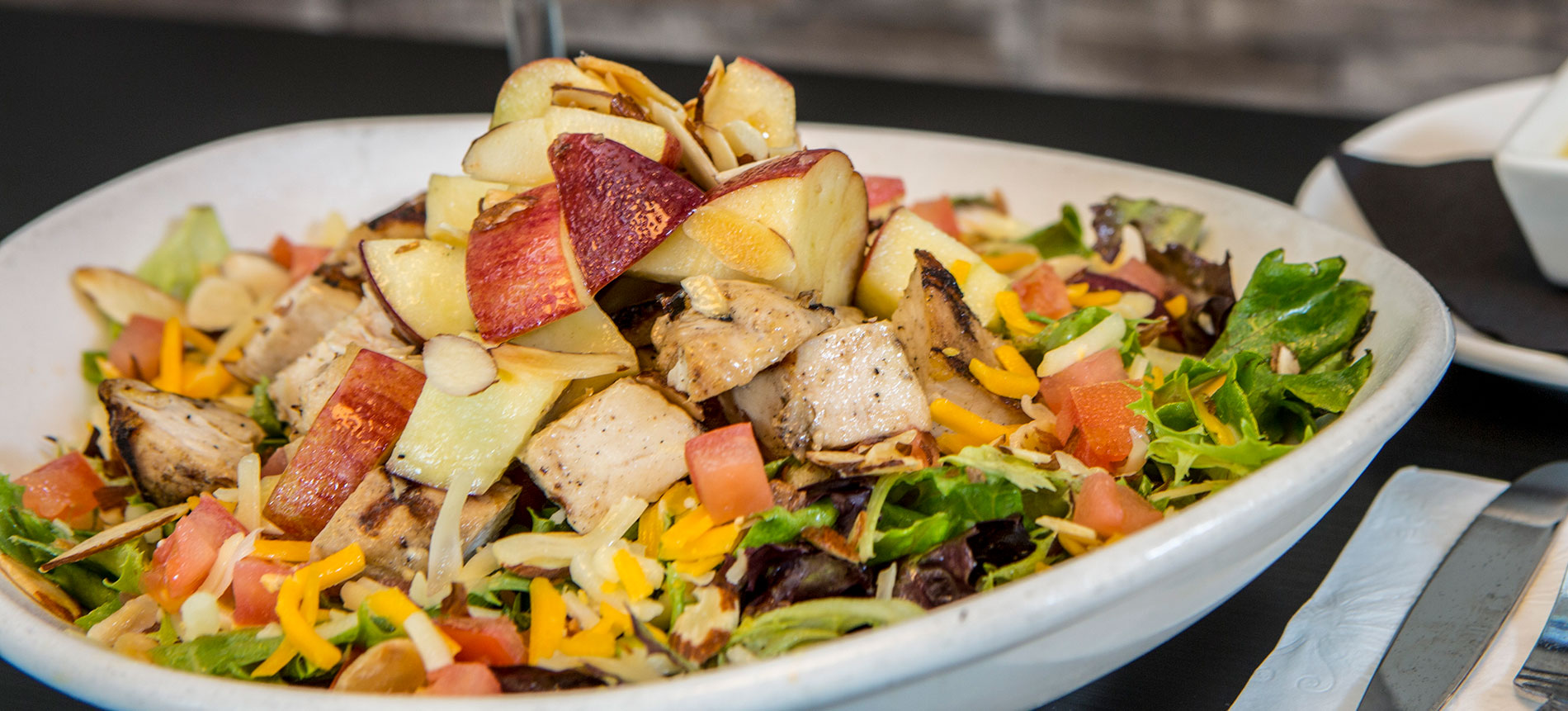 Apple Almond Chicken Salad available only at The Club at Candler Hills restaurant.